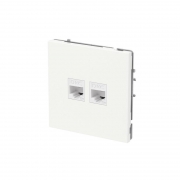 Розетка компьютерная 2-м KANT RJ45 кат.5E без шторки бел. магнолия DKC 7000664 7000664