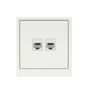 Розетка компьютерная 2-м KANT RJ45 кат.5E без шторки бел. магнолия DKC 7000664 7000664