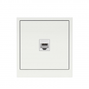 Розетка компьютерная 1-м KANT RJ45 кат.6A без шторки бел. магнолия DKC 7000673 7000673