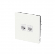 Розетка компьютерная 2-м KANT RJ45 кат.6A без шторки бел. магнолия DKC 7000674 7000674