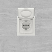 Розетка силовая KANT IP44 2P+E защ. шторки с крышкой бел. песок DKC 7010013 7010013