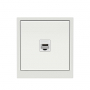 Розетка компьютерная 1-м KANT RJ45 кат.5E без шторки бел. песок DKC 7010663 7010663