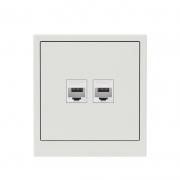 Розетка компьютерная 2-м KANT RJ45 кат.5E без шторки бел. песок DKC 7010664 7010664