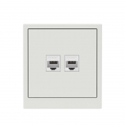 Розетка компьютерная 2-м KANT RJ45 кат.6A без шторки бел. песок DKC 7010674 7010674