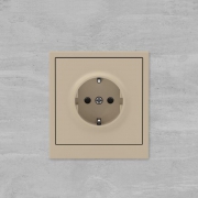 Розетка силовая KANT 2P+E защ. шторки ванильн. марципан DKC 7015003 7015003