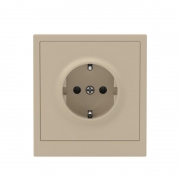 Розетка силовая KANT 2P+E защ. шторки ванильн. марципан DKC 7015033 7015033