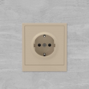 Розетка силовая KANT 2P+E защ. шторки ванильн. марципан DKC 7015033 7015033