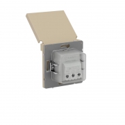 Розетка силовая KANT IP44 2P+E защ. шторки с крышкой ванильн. марципан DKC 7015013 7015013