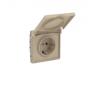 Розетка силовая KANT IP44 2P+E защ. шторки с крышкой ванильн. марципан DKC 7015013 7015013