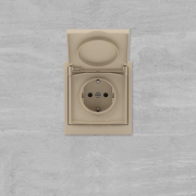 Розетка силовая KANT IP44 2P+E защ. шторки с крышкой ванильн. марципан DKC 7015013 7015013