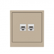 Розетка компьютерная 2-м KANT RJ45 кат.5E без шторки ванильн. марципан DKC 7015664 7015664