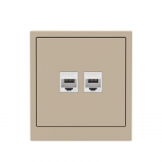 Розетка компьютерная 2-м KANT RJ45 кат.6A без шторки ванильн. марципан DKC 7015674 7015674