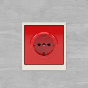 Розетка силовая KANT 2P+E защ. шторки красн. сатин DKC 7001003 7001003