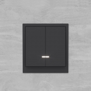 Переключатель 2-кл. KANT с подсветкой черн. уголь DKC 7012144 7012144