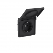 Розетка силовая KANT IP44 2P+E защ. шторки с крышкой черн. уголь DKC 7012013 7012013
