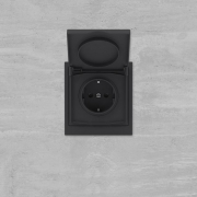 Розетка силовая KANT IP44 2P+E защ. шторки с крышкой черн. уголь DKC 7012013 7012013