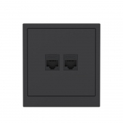 Розетка компьютерная 2-м KANT RJ45 кат.5E без шторки черн. уголь DKC 7012664 7012664