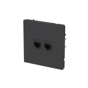 Розетка компьютерная 2-м KANT RJ45 кат.6A без шторки черн. уголь DKC 7012674 7012674
