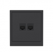 Розетка компьютерная 2-м KANT RJ45 кат.6A без шторки черн. уголь DKC 7012674 7012674