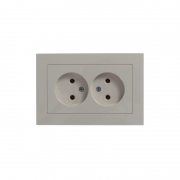 Розетка 2-м Atlas Design без заземл. 16А в сборе беж. SchE ATN000220 ATN000220