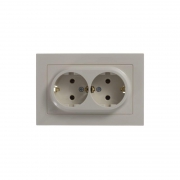 Розетка 2-м Atlas Design с заземл. 16А в сборе беж. SchE ATN000224 ATN000224