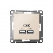 Механизм розетки USB Atlas Design 5В 1порт х 2.1А 2порта х 1.05А беж. SchE ATN000233 ATN000233