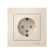 Розетка Atlas Design с заземл. защ. шторки 16А в сборе беж. SchE ATN000244 ATN000244