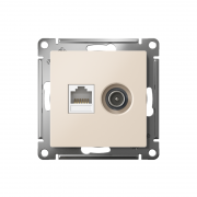 Механизм розетки 2-м Atlas Design комп. RJ45 кат.5E+TV беж. SchE ATN000289 ATN000289