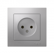 Розетка 1-м СП AtlasDesign 16А IP20 без заземл. в сборе алюм. SE ATN000340 ATN000340