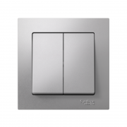 Выключатель 2-кл. СП AtlasDesign 10А IP20 (сх. 5) 10AX в сборе алюм. SE ATN000352 ATN000352