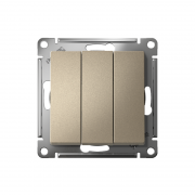 Механизм выключателя 3-кл. СП Atlas Design 10А IP20 (сх. 1+1+1) 10AX шампань SchE ATN000531 ATN000531