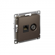 Механизм розетки 2-м Atlas Design комп. RJ45 кат.5E+TV мокко SchE ATN000689 ATN000689