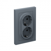Розетка 2-м Atlas Design с заземл. 16А в сборе грифель SchE ATN000724 ATN000724