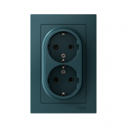 Розетка 2-м Atlas Design с заземл. 16А в сборе изумруд SchE ATN000824 ATN000824