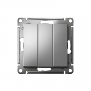 Механизм выключателя 3-кл. СП AtlasDesign 10А IP20 (сх. 1+1+1) 10AX сталь SchE ATN000931 ATN000931