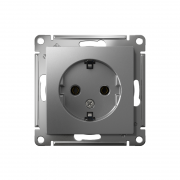 Механизм розетки 1-м СП AtlasDesign 16А IP20 с заземл. сталь SchE ATN000943 ATN000943