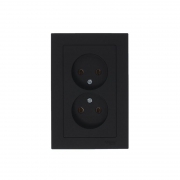 Розетка 2-м Atlas Design без заземл. 16А в сборе карбон SchE ATN001020 ATN001020