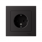 Розетка 1-м СП AtlasDesign 16А IP20 с заземл. защ. шторки в сборе карбон SE ATN001044 ATN001044