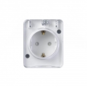 Розетка 1-м ОП AtlasDesign Profi54 16А IP54 250В с заземл. защ. шторки бел. SE ATN540145 ATN540145