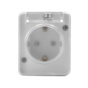 Розетка 1-м ОП AtlasDesign Profi54 16А IP54 250В с заземл. защ. шторки бел. SE ATN540145 ATN540145