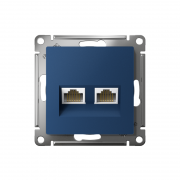 Розетка компьютерная 2-м AtlasDesign RJ45+RJ45 кат.5E механизм аквамарин SE ATN001185 ATN001185