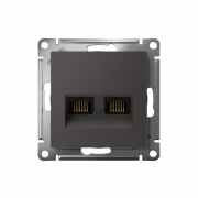 Розетка компьютерная 2-м AtlasDesign RJ45+RJ45 кат.5E механизм базальт SE ATN001485 ATN001485