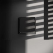 Переключатель проходной 1-кл. СП S70 10А с подсветкой механизм черн. матов. Voltum VLS010408 VLS010408