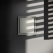 Выключатель 2-кл. СП S70 10А с подсветкой механизм сталь Voltum VLS020205 VLS020205