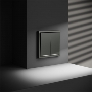 Выключатель 2-кл. СП S70 10А с подсветкой механизм титан Voltum VLS020206 VLS020206