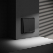 Переключатель проходной 2-кл. СП S70 10А механизм черн. матов. Voltum VLS020308 VLS020308