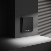 Переключатель проходной 2-кл. СП S70 10А с подсветкой механизм черн. матов. Voltum VLS020408 VLS020408