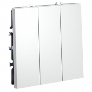 Выключатель 3-кл. СП S70 10А механизм бел. матов. Voltum VLS030102 VLS030102