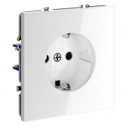 Розетка 1-м СП S70 16А с заземл. механизм бел. глянцевый Voltum VLS040101 VLS040101