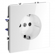 Розетка 1-м СП S70 16А с заземл. защ. шторки механизм бел. глянцевый Voltum VLS040201 VLS040201